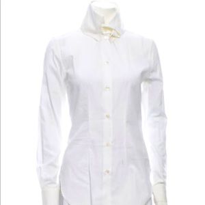 Alexander McQueen Vintage White 1990’s Luxury VTG Removable Collar Button-Up Top